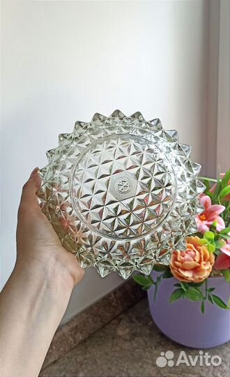 Стеклянная конфетница СССР ваза