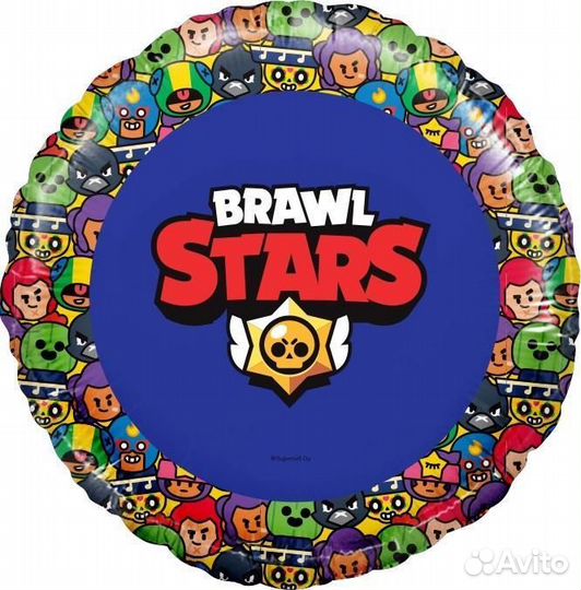 Воздушный шар Brawl Stars Звёздные бойцы синий