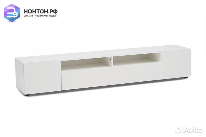 Тумба для тв Грейс белая текстурная