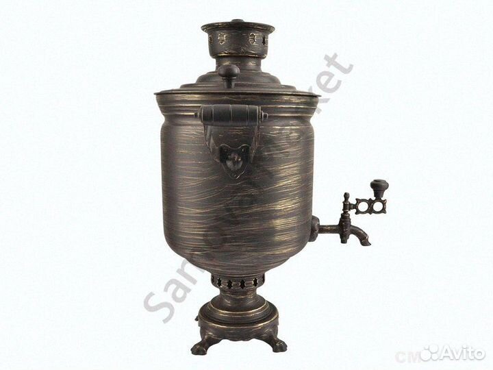 Самовар дровяной 7 л «Банка», золотые нити