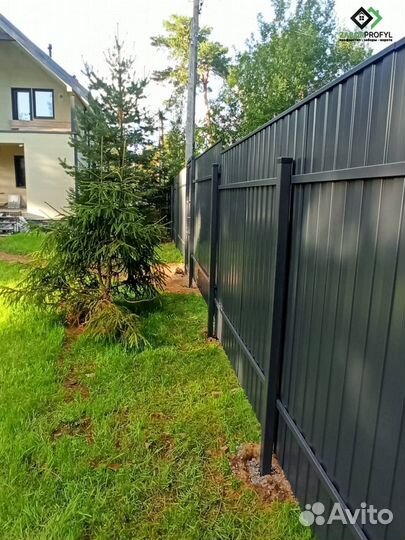 Заборы из профнастила / Заборы из штакетника под к