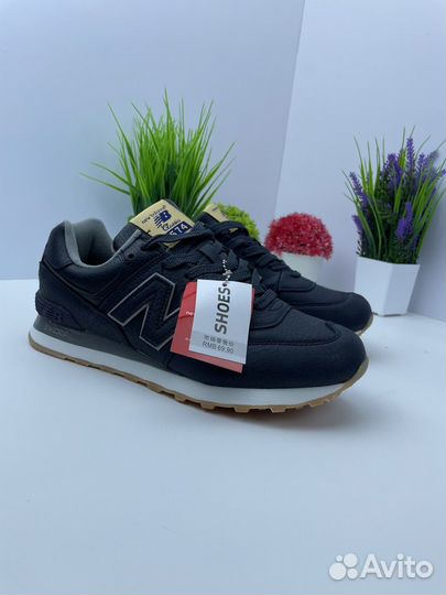 Кроссовки new balance 574 кожаные