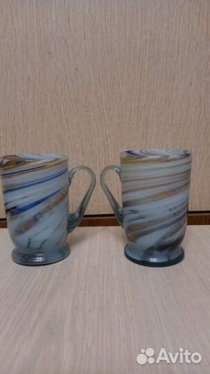 Кружка цветное гутное стекло СССР