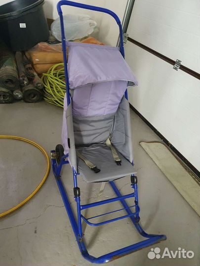 Детские санки коляска с колесами