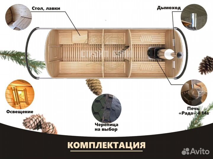 Баня бочка из Северного леса от производителя