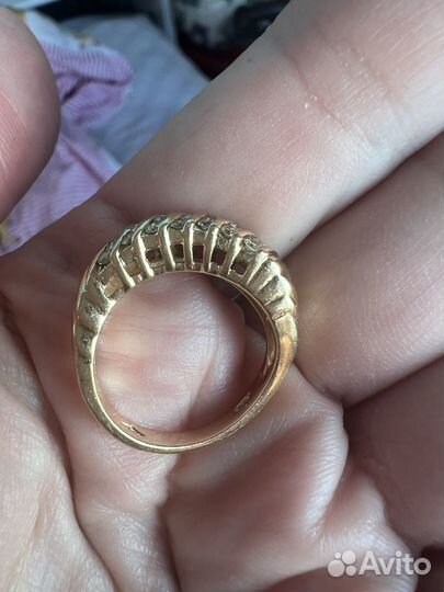 Золотое кольцо дорожка с бриллиантами 585 пр