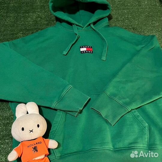 Глубокий малахитовый худи Tommy Hilfiger оригинал