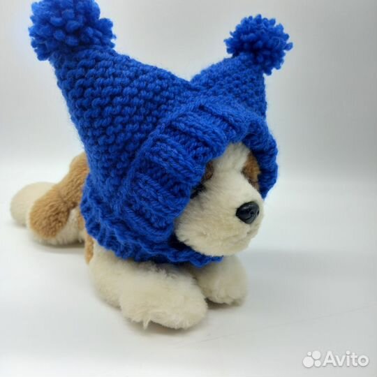 Вязаные шапочки с ушками для собак мелкой породы