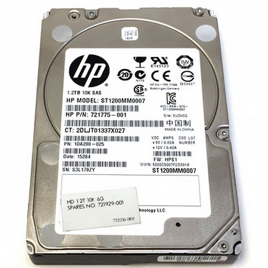 [721929-001] Жесткий Диск Hp E2p04aa 1,2tb 10000 Sas 2,5" Hdd 721929-001