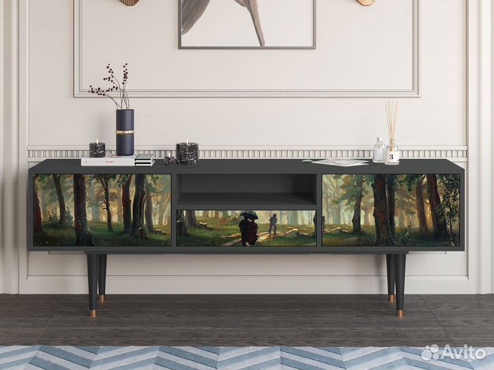 Тв-тумба T6 - Антрацит - Rain in the Oak Forest