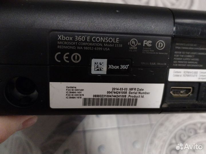 Xbox 360e без блока питания
