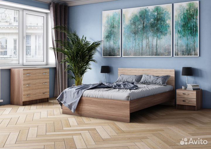 Тумба прикроватная Ронда Ясень Шимо/Дуб Сонома