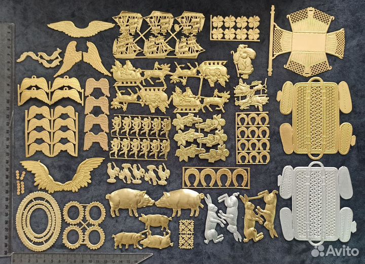 Золотой и серебряный дрезденский картонаж