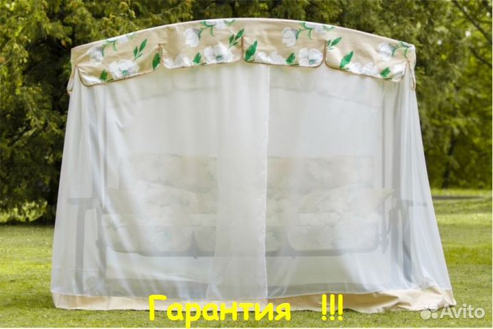 Садовые Качели 3-х местные Турин Премиум flower