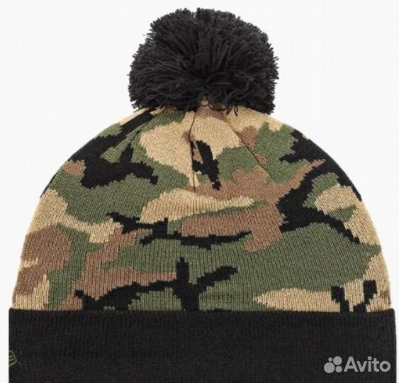 Шапка теплая New Era kids двойная новая с помпоном