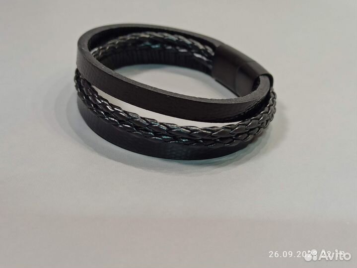Мужские браслеты из кожи и камня