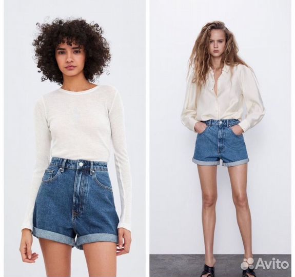 Шорты mom fit zara 34