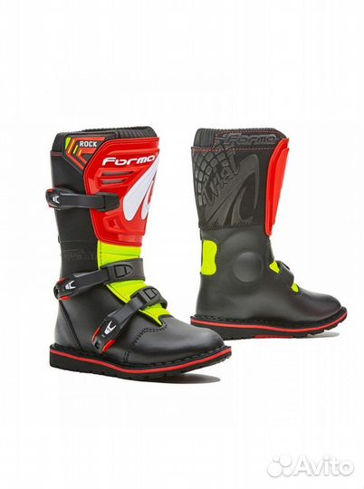 Мотоботы Forma Rock black/RED/yellowfluo