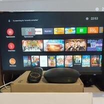 Смарт тв приставка на Android TV + голосовой пульт