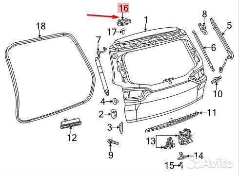 Петля двери багажника Jeep Cherokee 68299175AA