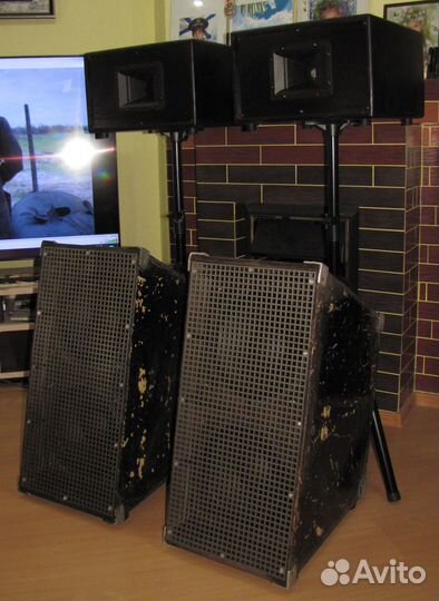 Колонки FA 2100-4200W 4ш Рупоры Сабы D12