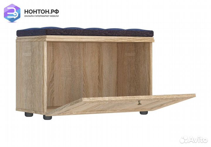 Тумба для обуви Оскар-7А дуб сонома светлый / кожз