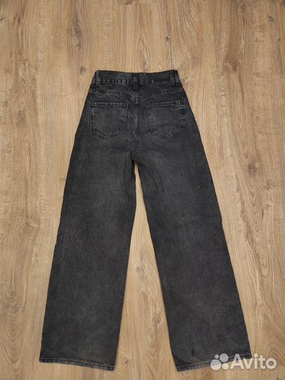 Джинсы черные широкие