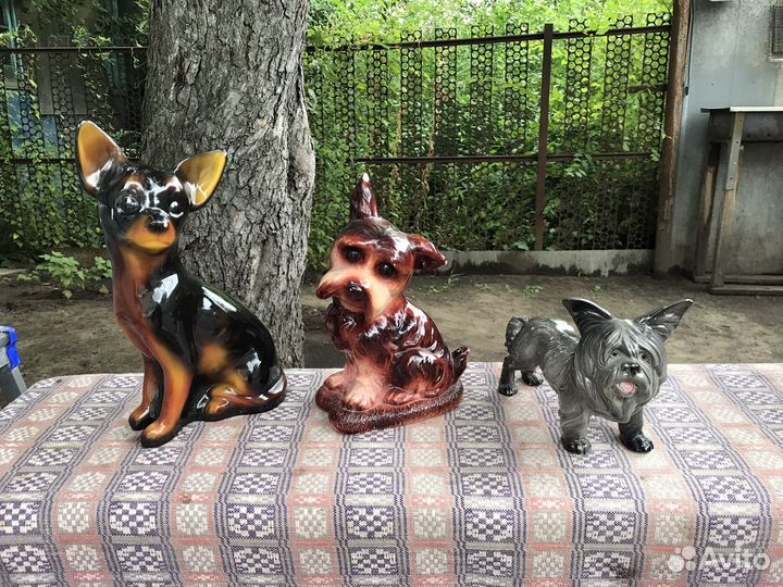 Керамические фигурки животные собаки