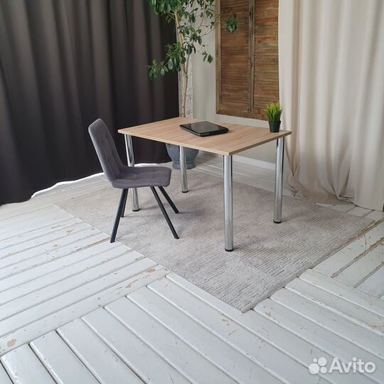 Письменный стол Дуб 120*70 см. Хром ножки