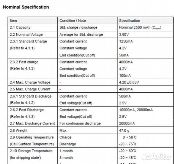 Аккумулятор HE-4,18650-2500mah