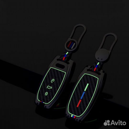 Чехол на ключ Audi / Ауди Carbon Silver 2018-2021