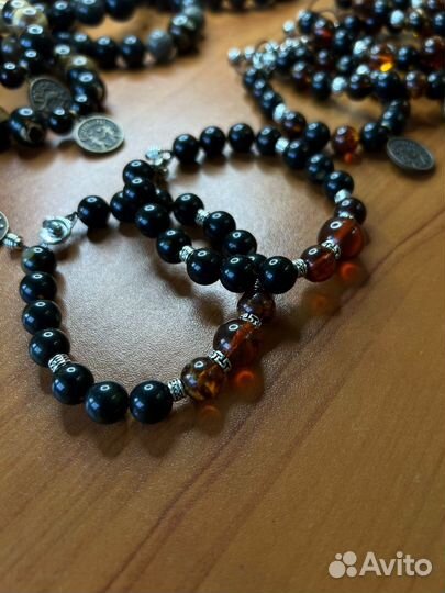 Янтарные чётки и браслеты оптом