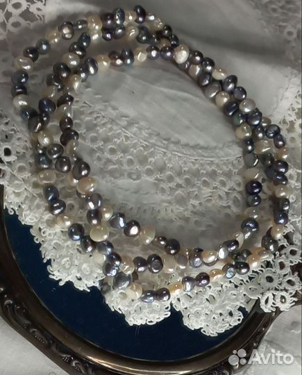 Ожерелье природный барочный жемчуг винтаж,серьги