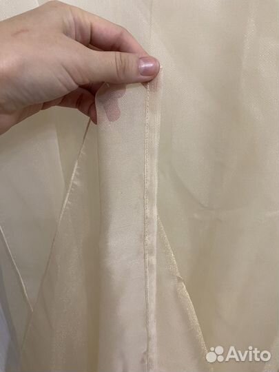 Готовая тюль бежевая органза