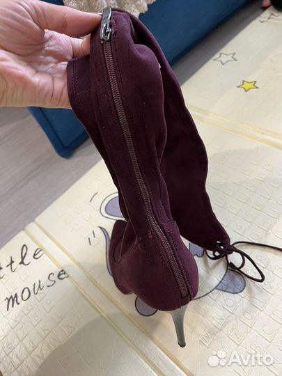 Сапоги-ботфорты замшевые 39 размер