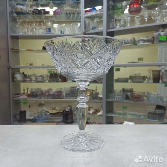 Советская Хрустальная Ваза На Ножке Хрусталь СССР