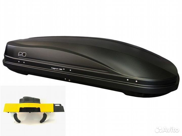 Автомобильный бокс евродеталь магнум 390 черный ка