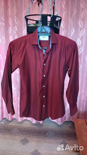 Рубашка бордовая на мальчика 146 р