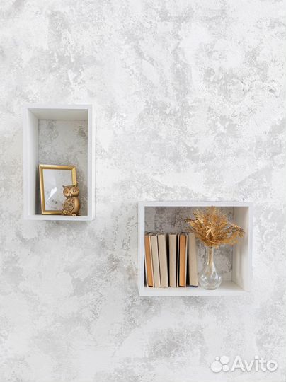 Полка настенная белая 2 шт