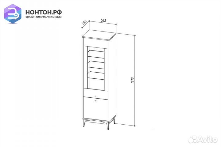 Шкаф-сервант Brass шкс-1 каштан арвадона / черный
