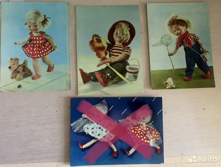 Открытки СССР набор Куклы 1968