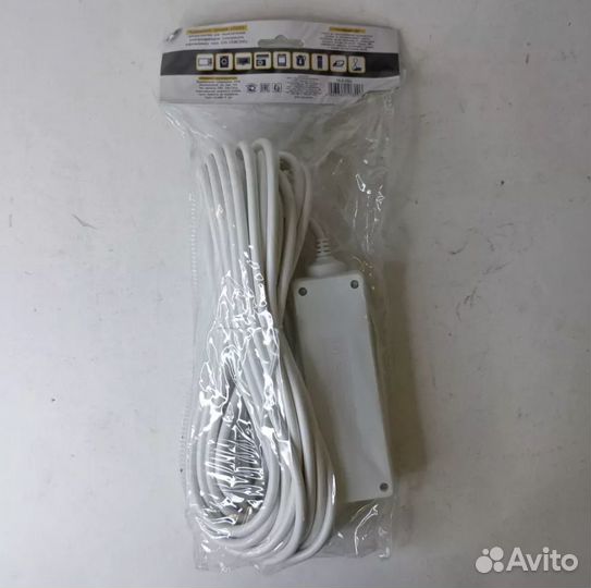 Удлинитель сетевой 10м, 3 гнезда