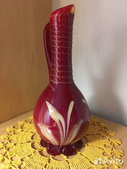 Графин. Штоф. Цветное стекло. Красный май