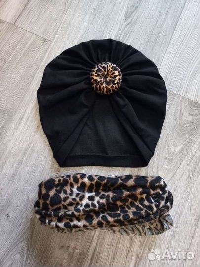 Комплект для модницы.Тюрбан и Снуд