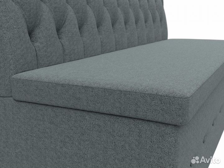 Диван кухонный прямой Вента, рогожка, амур серый