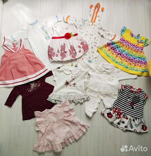 Большой пакет вещей на девочку от 0 до года