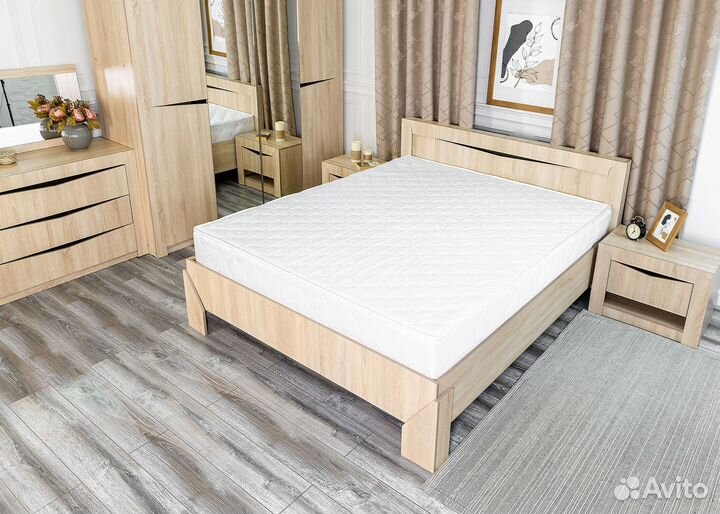 Кровать двухспальная 160х200 светлая