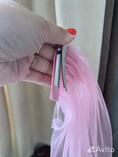 Фата для девичника розовая