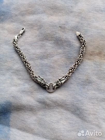 Мужская серебряная цепь с крестом