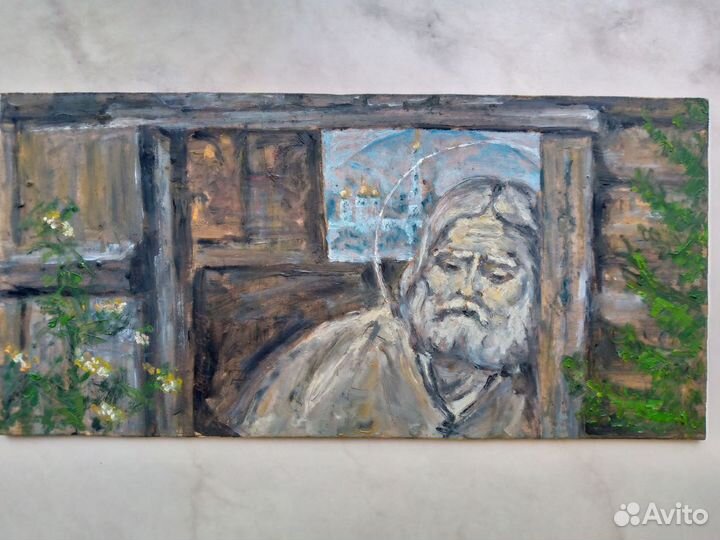 Картина Серафим Саровский икона храм масло